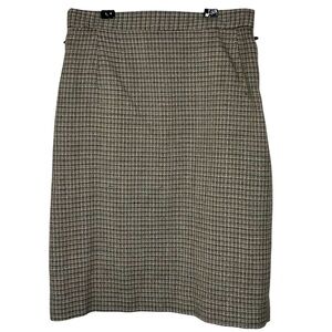 Neutrals Tweed Style Plaid High Waist Miniskirt Size S